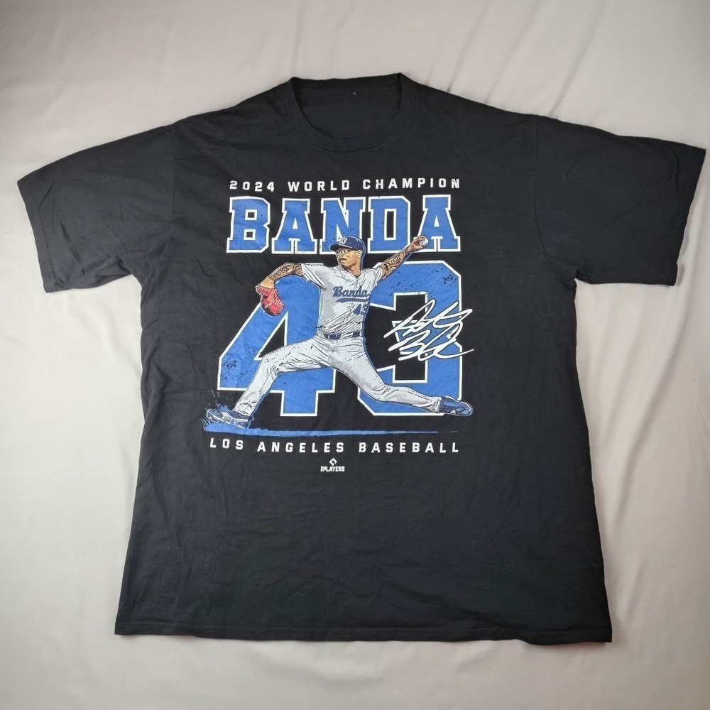 Anthony Banda Mens XL #43 2024 T Shirt 2024 World Champion Black Short Sleeve